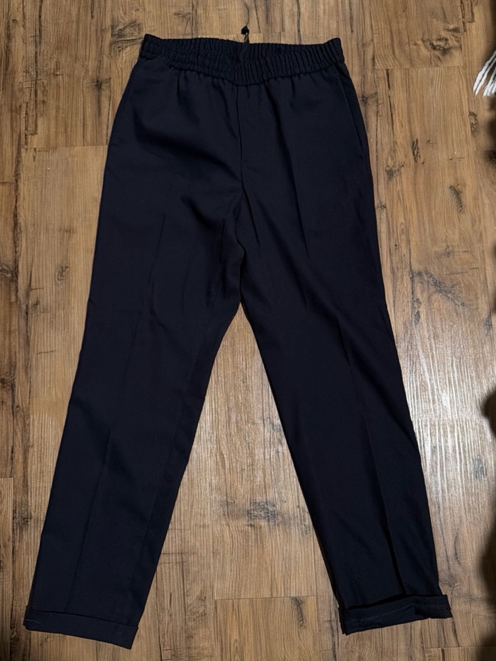 H&M Men's Navy Blue Elastic-Waist Chinos